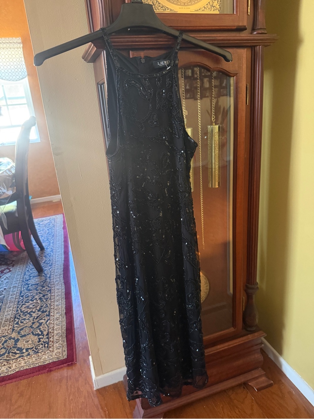 Ralph Lauren Black Beaded Maxi Dress
